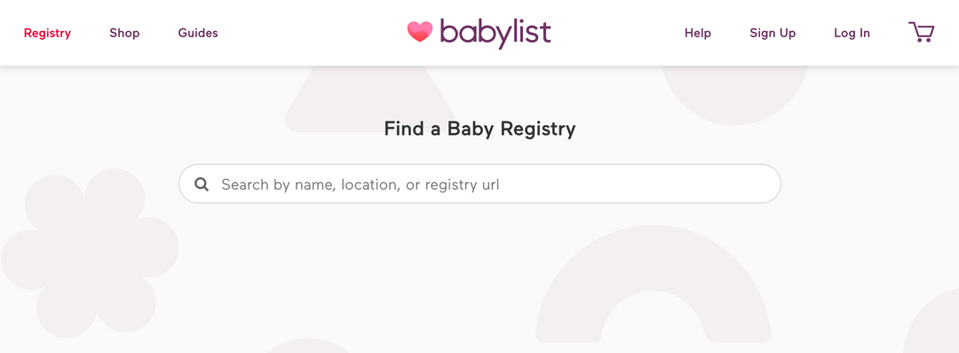 Babylist Registry Search find page